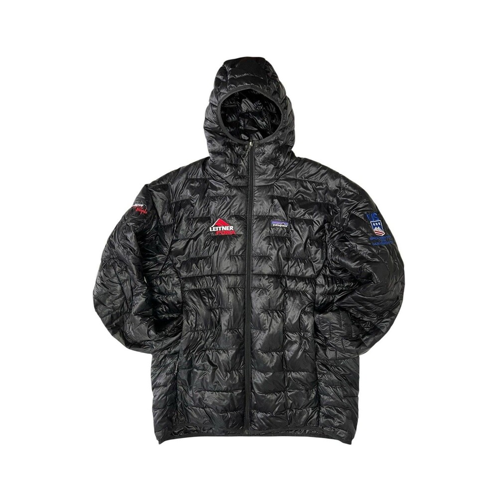 Patagonia Micro Puff Hoody Jacket Black US Ski Team Men’s Large Lightweight - Picture 2 of 11